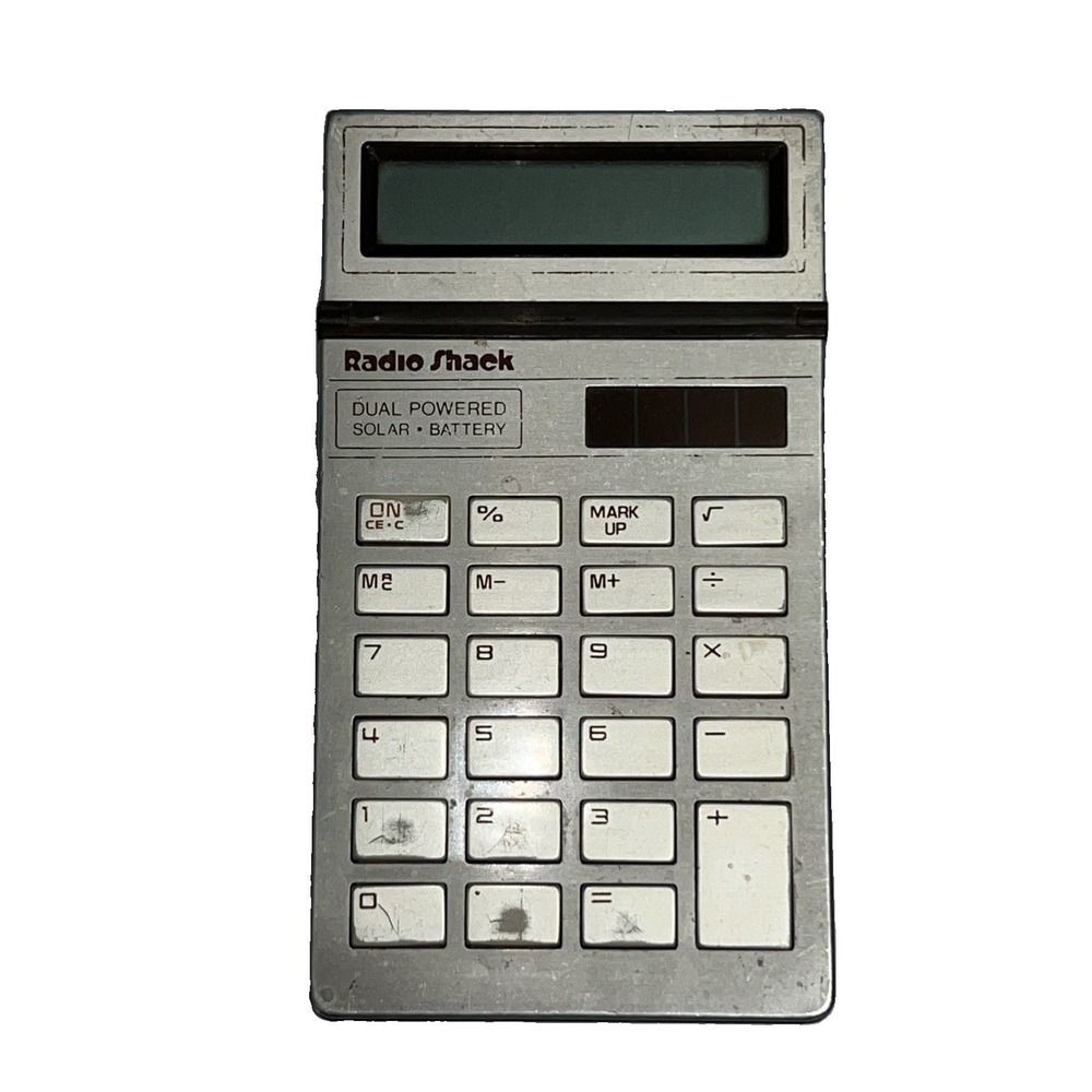 Vintage Radio Shack EC-423 Dual Powered Solar and Battery Pocket Calculator Work